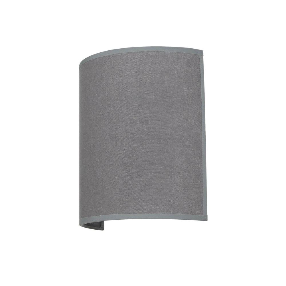 Halbrunde Wandleuchte mit grauem Stoffschirm für warmes, gemütliches Raumlicht