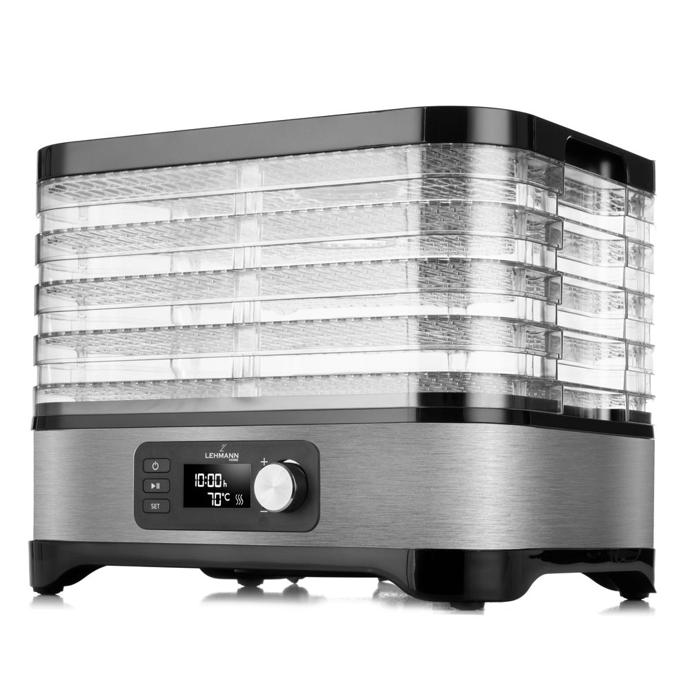 LEHMANN Déshydrateur Alimentaire, 450W, 5 Plateaux, Régulateur Température 35-70°C, sans BPA