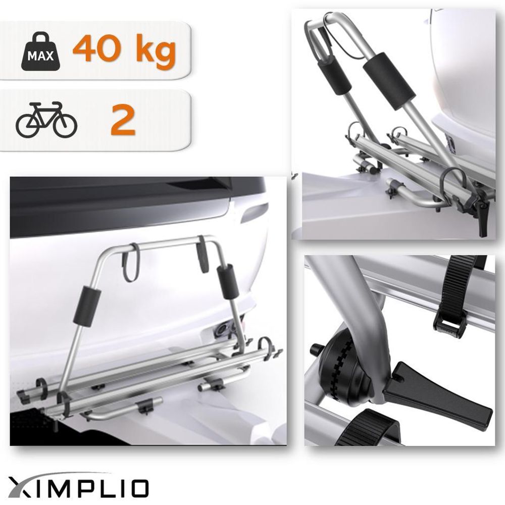 Fahrradträger Deichsel Wohnwagen Anhänger 2 Fahrräder E-Bike 40kg XIMPLIO