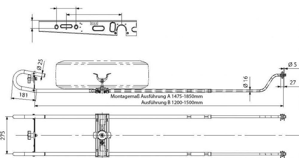 KNOTT Reserveradhalterung für Wohnwagen 1475-1850mm Ersatzradhalter