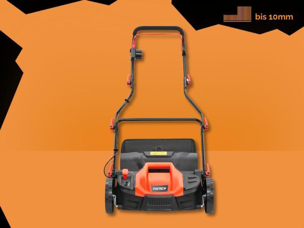 FUXTEC Elektro-Vertikutierer FX-EV360 - 36 cm Arbeitsbreite | Rasenlüfter 1500 W |5 Stufen Tiefeneinstellung | 45 L Grasfangkorb