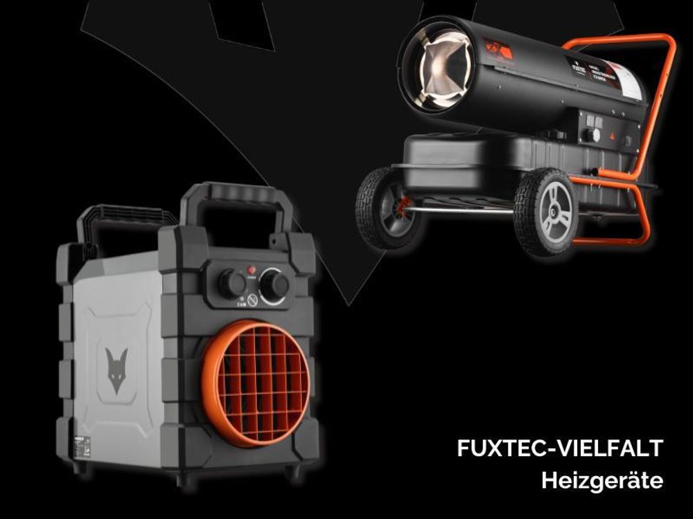 FUXTEC Elektroheizer FX-EH2 | Heizlüfter mit 2000W Leistung | Thermostatregelung & Überhitzungsschutz | IP24 Spritzwasserschutz | kompakt & tragbar