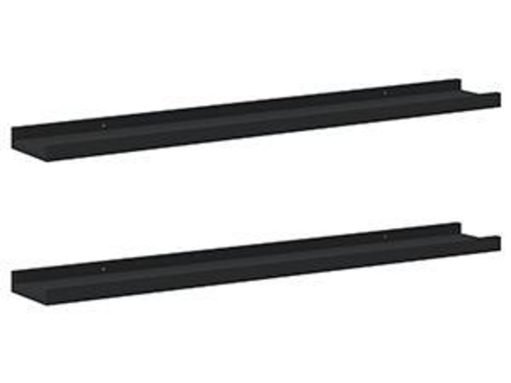 vidaXL Baguettes à tableaux 2 pcs. noir 80x9x3 cm MDF