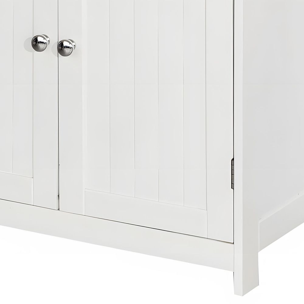 BEGRYF Weiße Kommode mit 2 Schubladen & Türen – Mehrzweck Sideboard Landhausstil, Aufbewahrungsschrank für Flur & Schlafzimmer