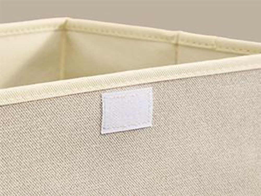 SONGMICS Aufbewahrungsbox 3er Set mit Deckel, Faltbare und Stapelbare Stoffboxen, 38 x 25 x 25 cm, Beige