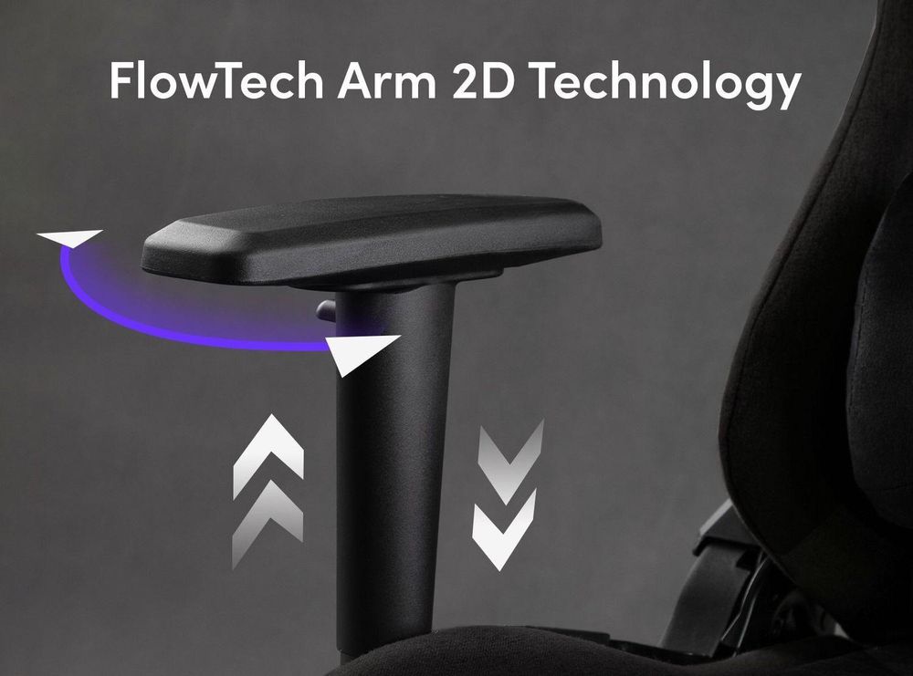 SENSE7 Spellcaster SENSHI Krzesło gamingowe z tapicerką materiałową, czarne – ergonomiczne krzesło biurowe, krzesło do biurka, krzesło dla graczy, nośność 150 kg, podłokietniki 2D, fotel kierowniczy