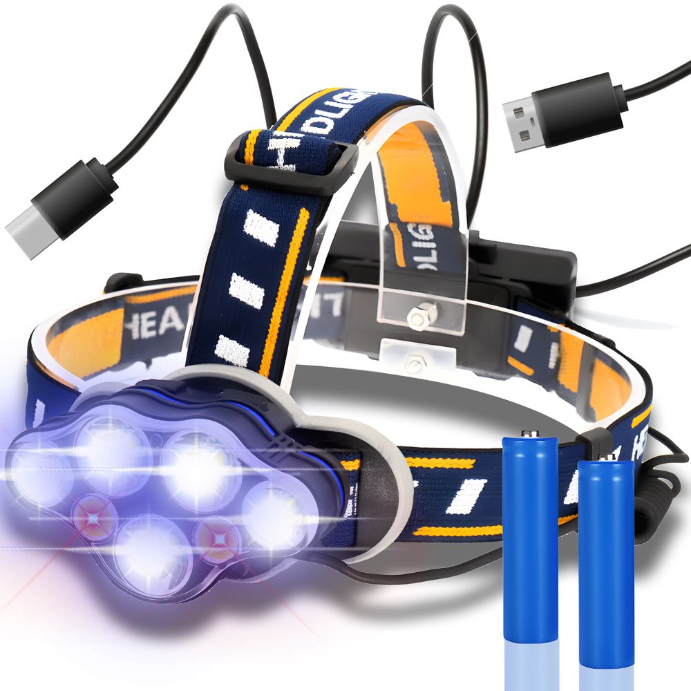 LED Stirnlampe Super Hell Kopflampe COB XPE Taschenlampe 4 Modi Stirnleuchte Bright Wasserdicht Wiederaufladbar Akku Erwachsene Kinder Camping Retoo