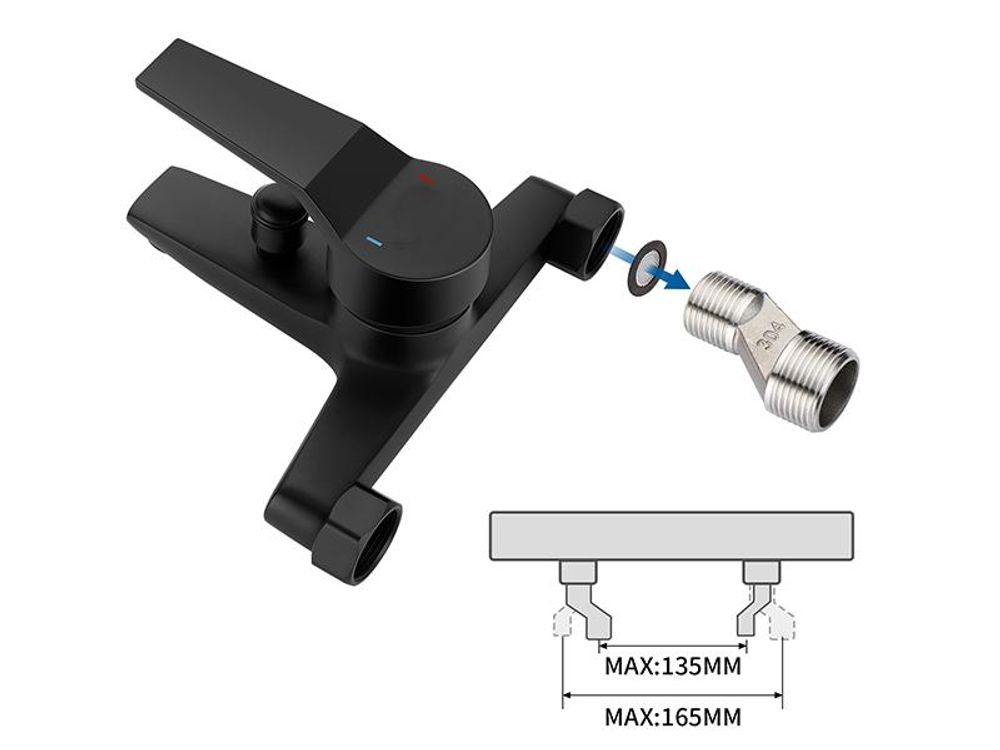 Auralum klassisch Badewanne Duschset mit 5 Funktionen Handbrause, Schwarze Badewannenarmatur, Duschsystem Duschset für Badewanne und Badezimmer