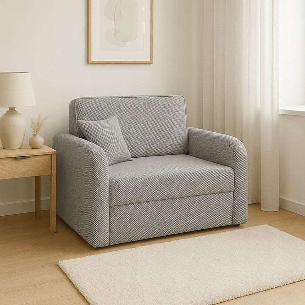Sessel mit Schlaffunktion, Schlafsessel für Wohnzimmer, SOMO 80cm, Grau