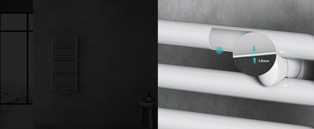 doporro Design Badheizung 100x60cm Anthrazit Röhrenheizkörper Horizontal Mittelanschluss Bad-Heizkörper Ohne Heizstab RHE