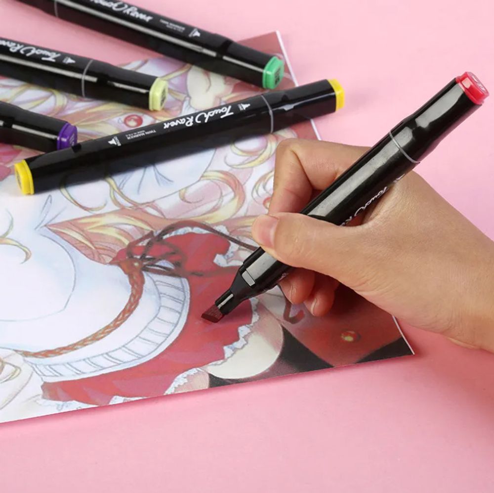 80 Farbige Sketch Stift Set Twin Marker Duo-Fasermaler Alkoholmarker Doppelseitige Permanent Marker mit Tragetasche für Künstler Erwachsene Retoo