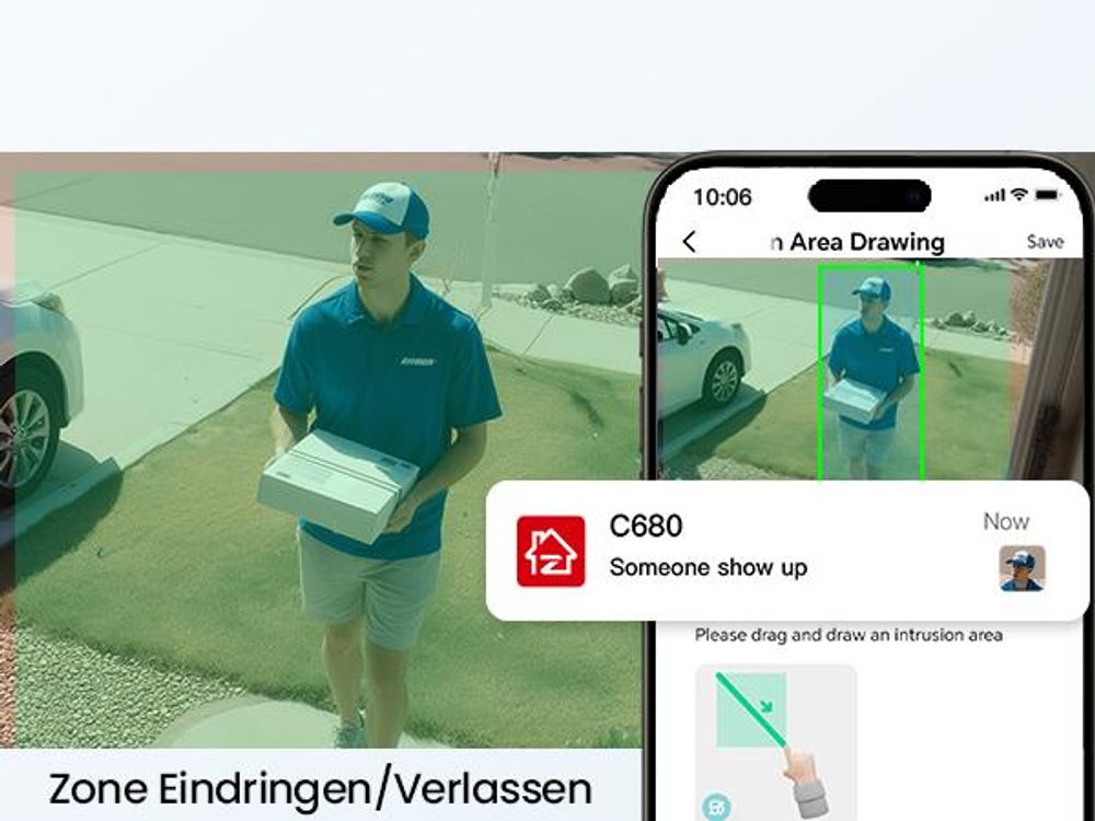 ZOSI C680 2K Fenster Überwachungskamera mit Vollfarb-Nachtsicht, 3MP 2,4/5 GHz WLAN Innenkamera mit KI-Erkennung, Cloud/Karte-Speicher, Plug-in Strom