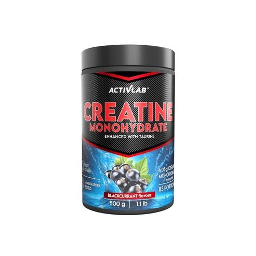 Activlab Creatine Monohydrate mit Taurin – Kreatinpulver Schwarze Johannisbeere, 500 g