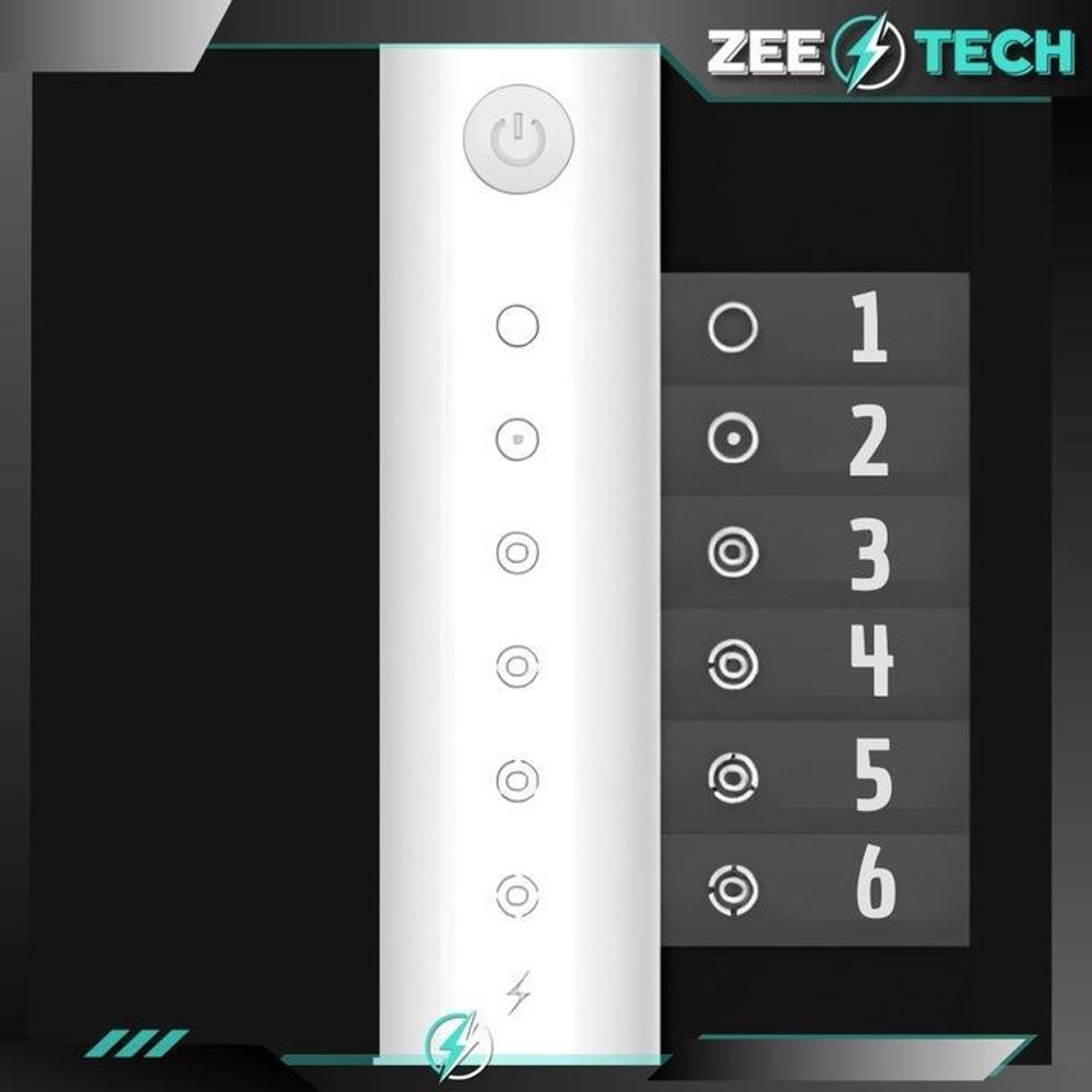 Elektrische Schall-Zahnbürste 6 Modi Timer + 4 Aufsätze