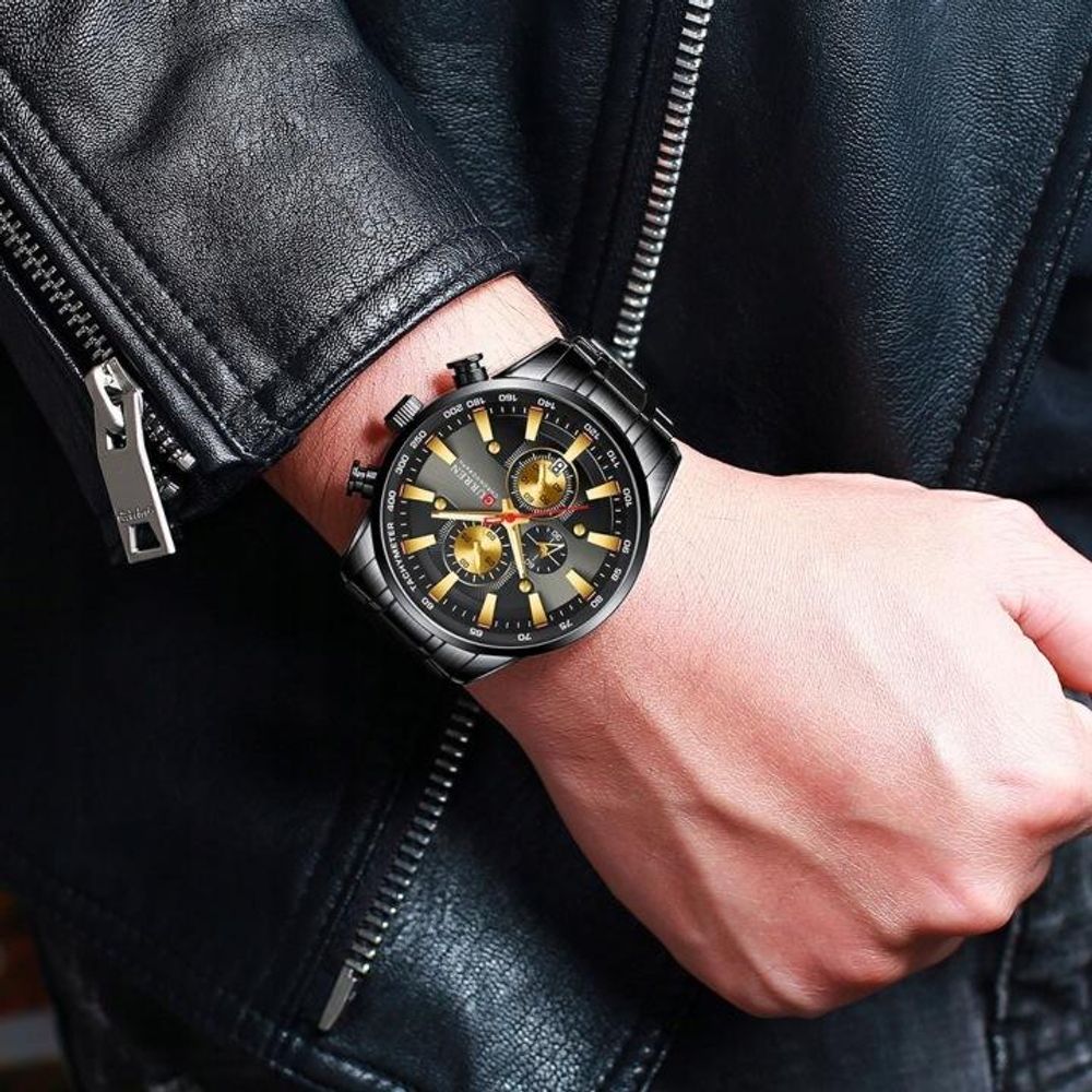 CURREN Herren-Armbanduhr klassisch elegant Chronograph mit Datumsanzeige