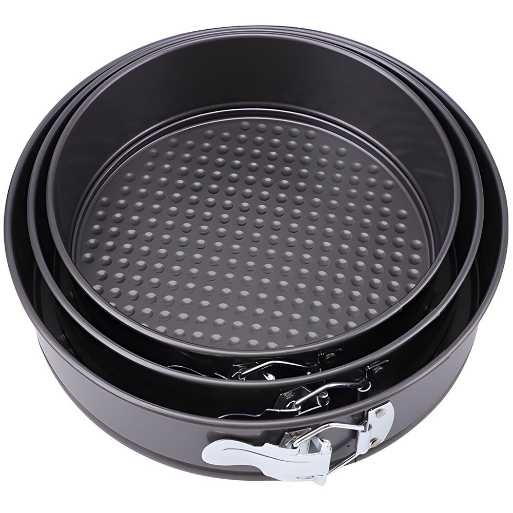 3er Set Backformen Ø 24cm 26cm 28cm inkl 1x Springformen Kuchenform Rundform Blechform Kastenform Törtchenform Kuchen Backen Retoo