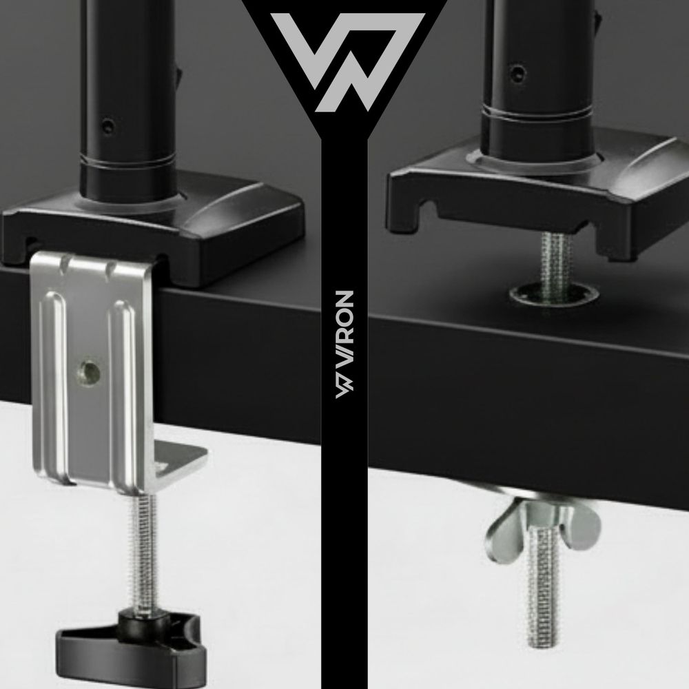 VIRON Monitorhalterung HX-S, 13-42 Zoll, bis 9kg, VESA 75/100, höhenverstellbar & Pivot SET mit Stahlplatte