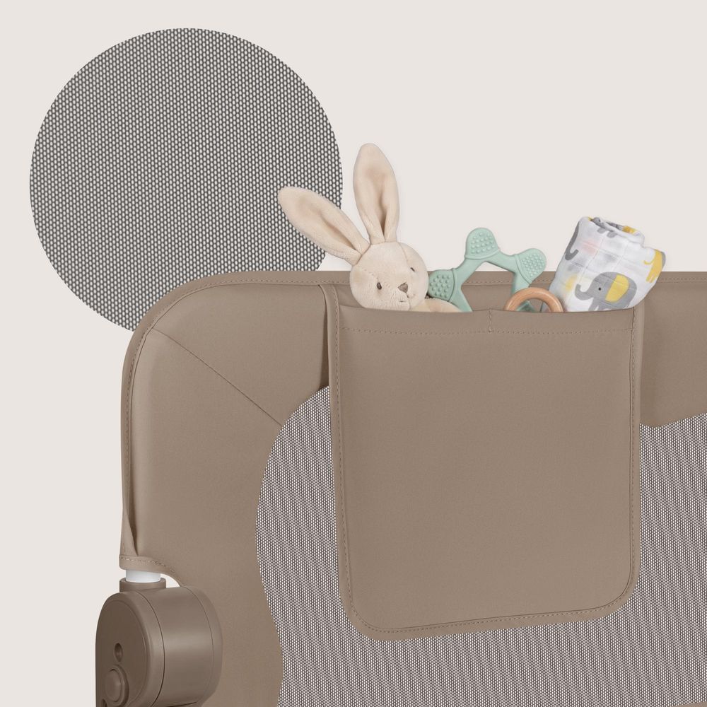 Lionelo Eva Bettgitter 150 cm, klappbar, werkzeuglose Montage - Melange Beige