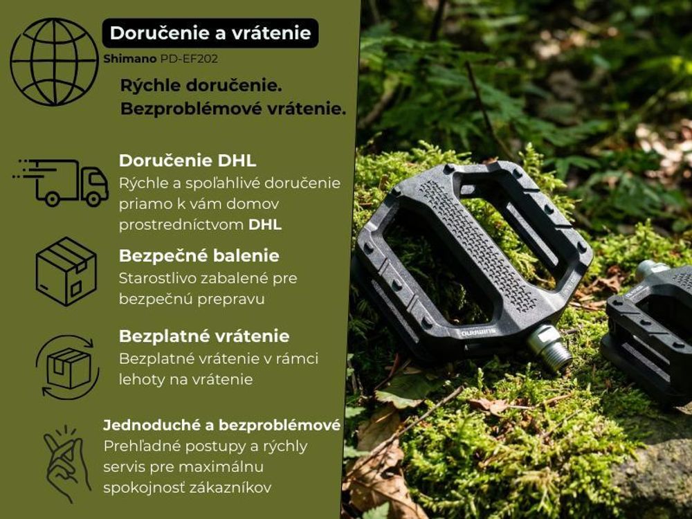 Shimano PD-EF102, Kompozitný, Čierna, Oranžová, 2 kusov