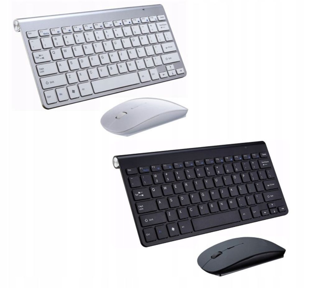Tastatur und Maus - Kabellos Set - USB - Mini Slim - für Laptop PC TV - Universell