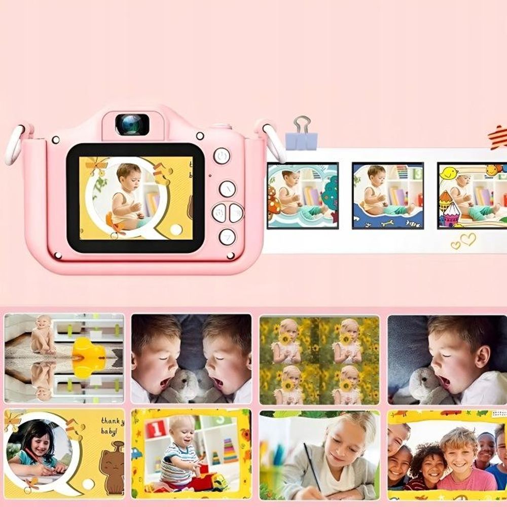 Digitalkamera für Kinder, Spielzeugkamera, Spiele + 32GB Speicherkarte