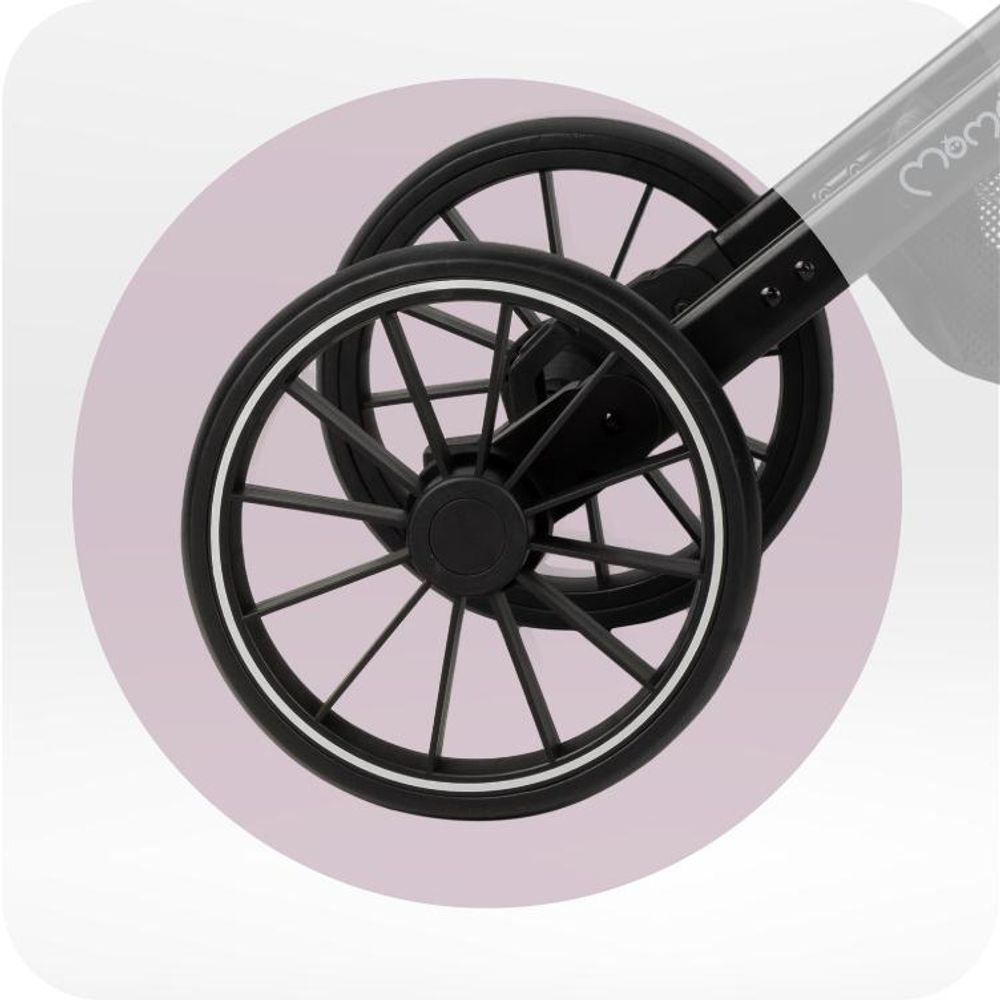 MoMi ESTELLE PLUS LIGHT Kinderwagen Buggy bis zu 22 kg - Leicht, Große Räder Koffer - Rosa