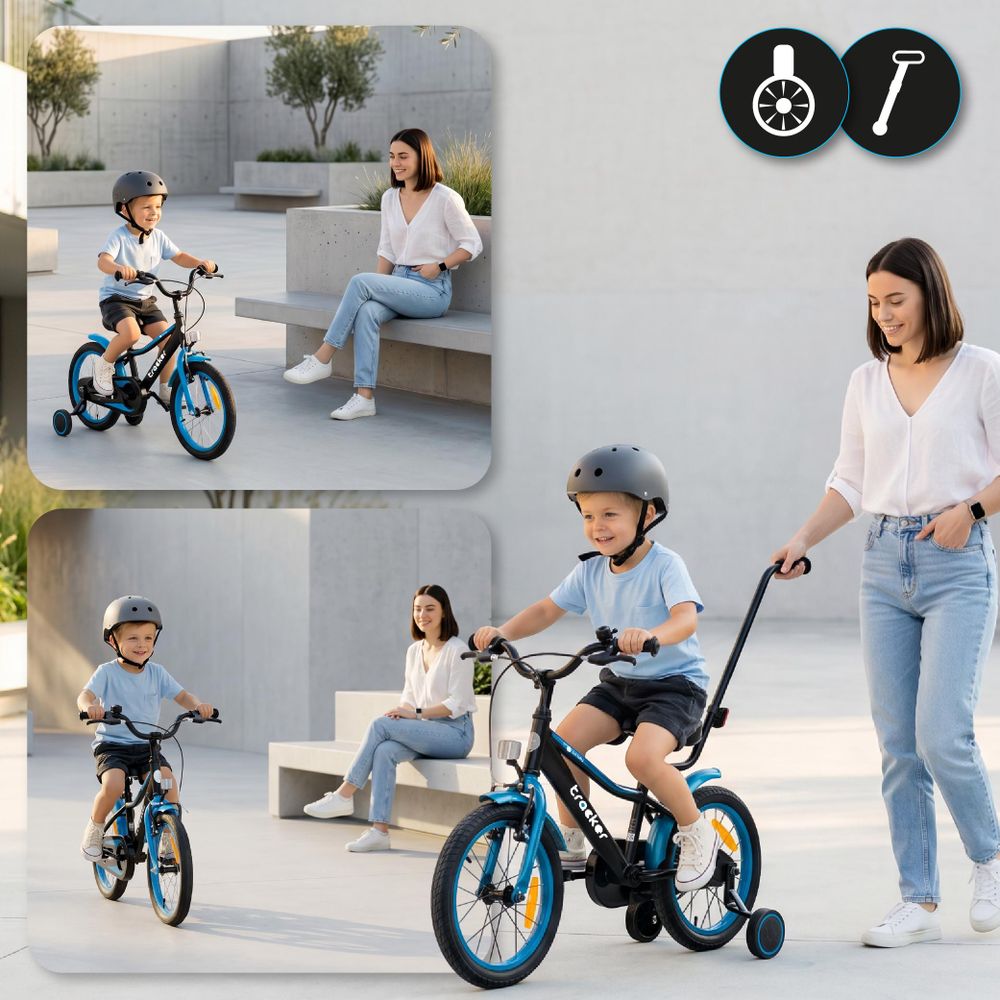 Sun Baby Tracker bike Detský bicykel pre chlapcov 16 palcov neónovo modrá