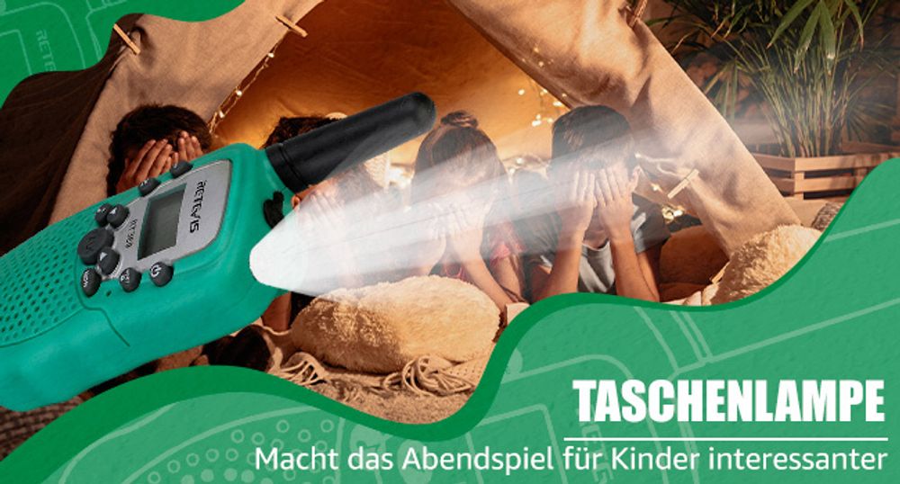 Retevis RT388 Walkie Talkie Kinder, Tastensperrer, sicheres Funkgerät, 8 Kanäle, Reichweite, Geschenke Spielzeug für Jungen Mädchen, Abenteuer Camping