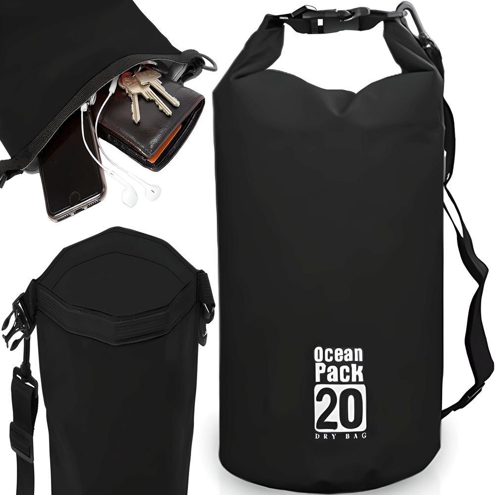 Seesack Packsack Dry Bag 20 L Wasserdichter Rucksack Wasserdicht Tasche Stausack Schultergurten Tragegriff Ventil Packtasche für Wassersport Retoo