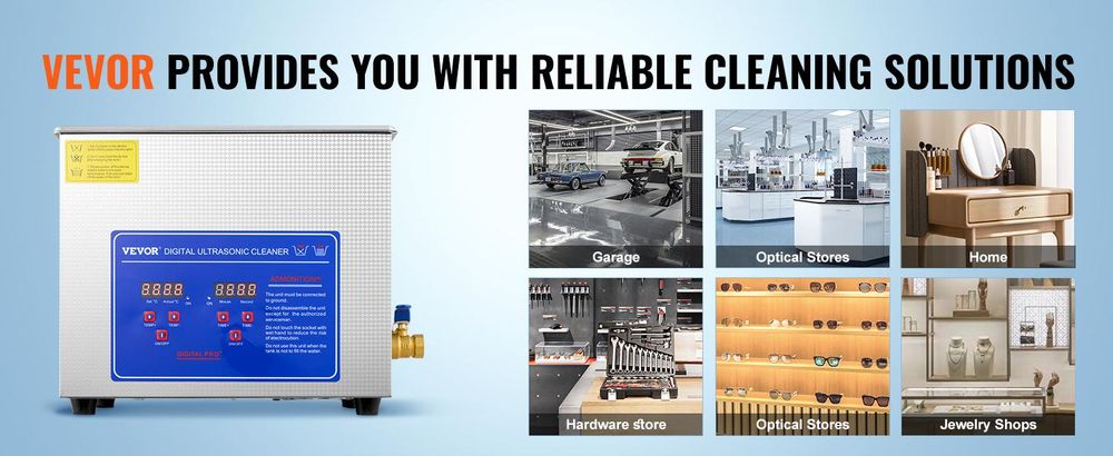 VEVOR JPS-40A Ultraschallreiniger 10L Reiniger Ultraschall Ultraschallreinigungsgerät Edelstahl mit Digitaler Anzeige