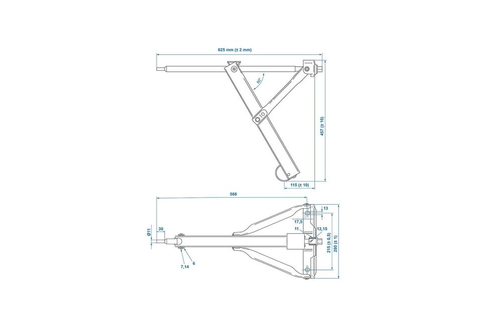 ProPlus 361501 výsuvný rohový stabilizátor pre príves s hmotnosťou 500 kg 457 mm