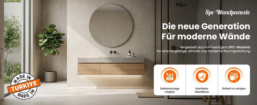 IZODEKOR SPC Wandpaneele 60x120 cm – Wasserdichte Wandverkleidung für Bad, Dusche & Küche – Carrara Marmor