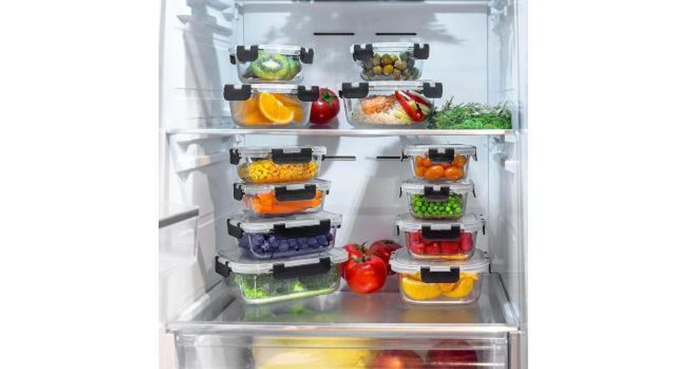 KADAX | 12er-Set Glasbehälter mit Deckel | Vorratsdosenset 320–1040 ml | luftdichte & auslaufsichere Lunchboxen, Meal Prep Boxen