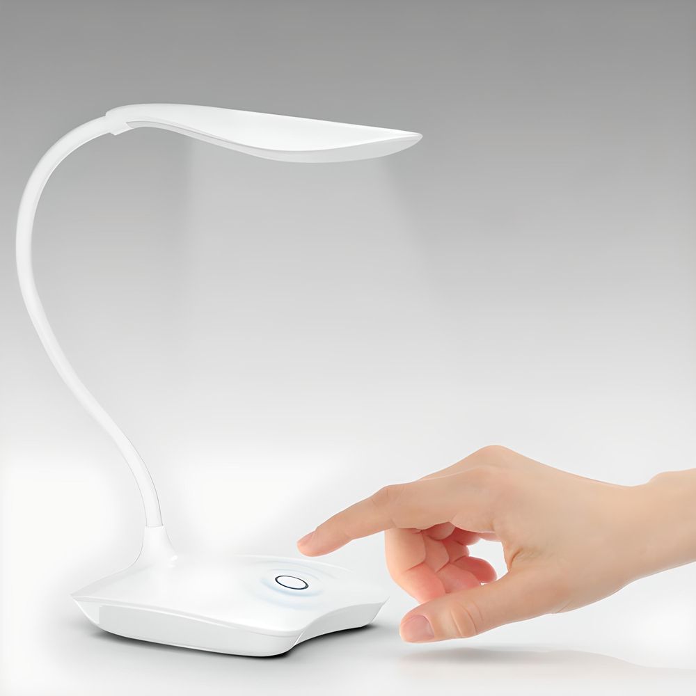 Schreibtischlampe LED Tischlampe mit Touch Dimmbare 3 Helligkeits Schreibtischleuchte Leuchte Büro Helligkeitsstufen Nachttischlampe Lesen Weiß Retoo