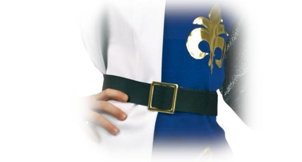 Kinderkostüm "Chevalier" mit Gürtel in blau-weiß mit silber Kettenhemd und goldenen Akzenten Ritter Kavalier Ehrenmann Adeliger (128)