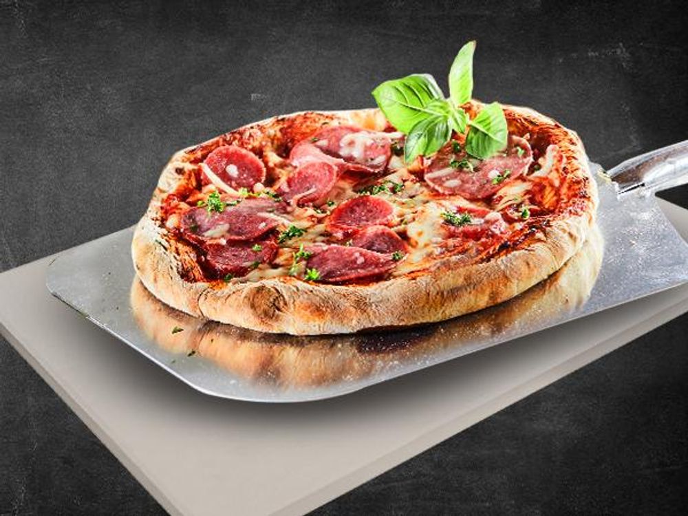 Heidenfeld XXL Pizzastein 46,5 x 35,5 x 1,5 cm | Cordierit Stein - Rechteckig - Steinplatte - Backofen, Grill & Steinofen - Brot Backen - Gasgrill