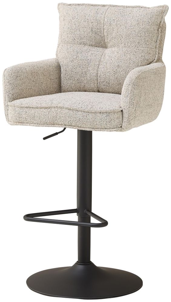 Sofia young Barhocker – 2er Set Barstühle mit Gasdruckfeder und modernem Strukturstoffbezug