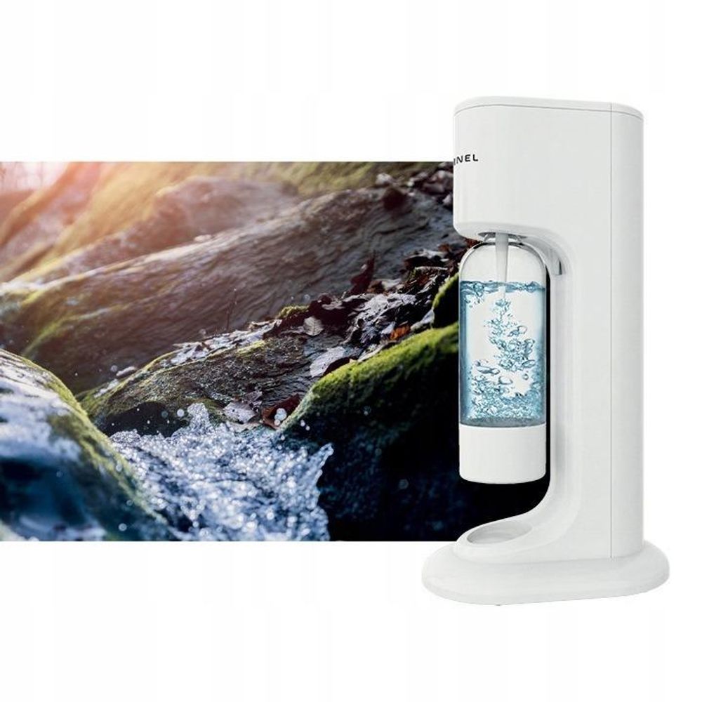 SPINEL SODA BubbleON Wassersprudler Weiß mit 2 Flaschen CO2 Sprudler für Zuhause Trinkwassersprudler