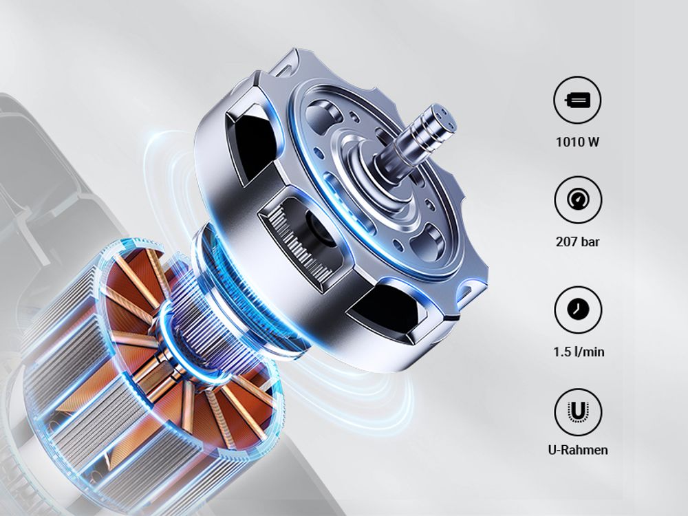 Wiltec Hochdruck Farbsprühsystem 1010 W, 207 bar, 1,5 l/min, Farbspritzgerät mit Düse und Verlängerungsstange, Farbsprühgerät für Wandfarbe