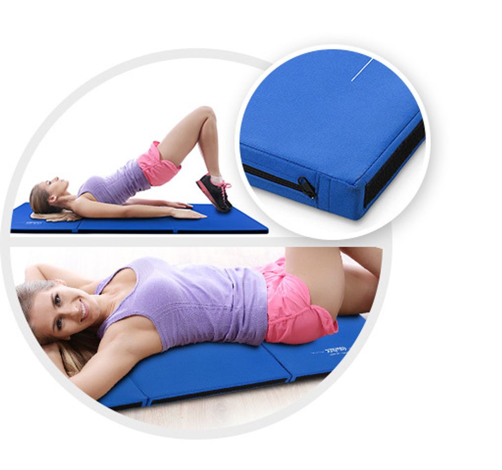 Gymtek® Klappbare Gymnastikmatte Sportmatte Kampfsportmatte Trainingsmatte - 180x60 cm - Gymnastik, Yoga, Judo, Karate, Fitness, Pilates, Kampfsport