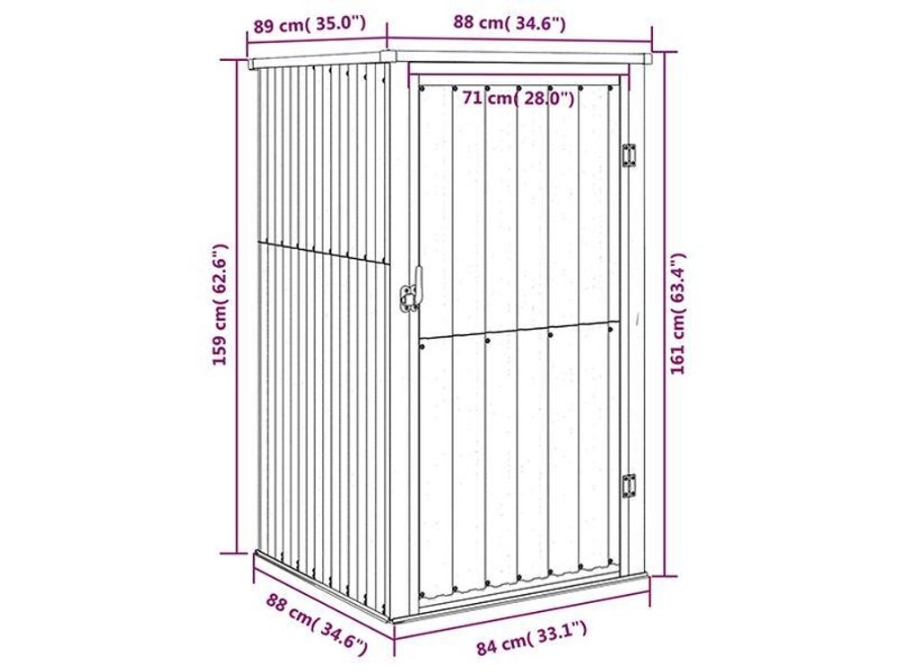 vidaXL Gerätehaus Anthrazit 88x89x161 cm Verzinkter Stahl