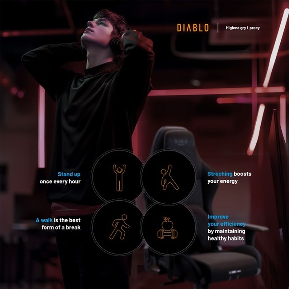 Diablo X.One Prime Gaming Stuhl Bürostuhl Schreibtischstuhl mit Kühlfunktion, Größe Normal, Farbe Schwarz