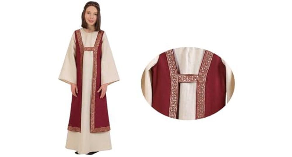 Kleid "Burgund" Kinderkostüm Mädchen Kleid, Mittelalter (128)