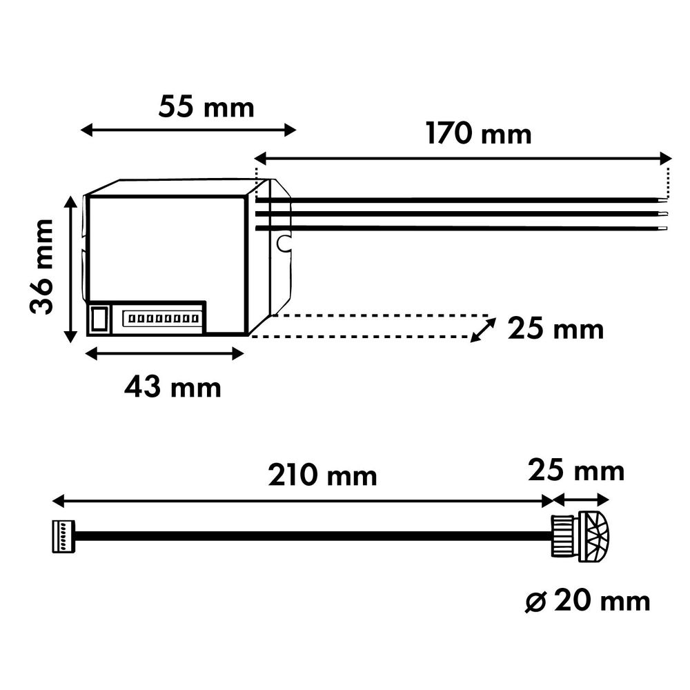 Maclean PIR-Bewegungsmelder, mit externem Sensor, 12-24V DC, 360°, MCE32 V