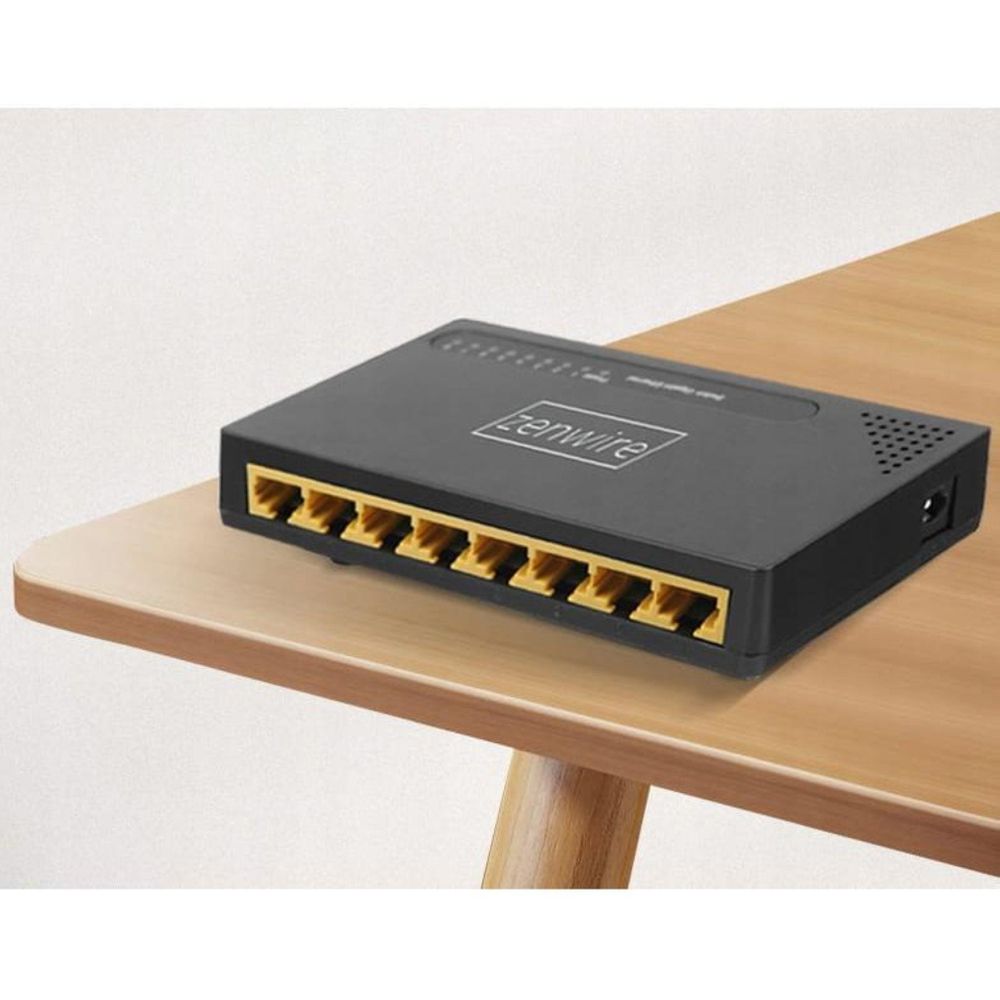 Distributore switch LAN - 8 porte - RJ-45 Gigabit 10/100/1000 Mbps - 10 Gbps - Plug and Play - LED