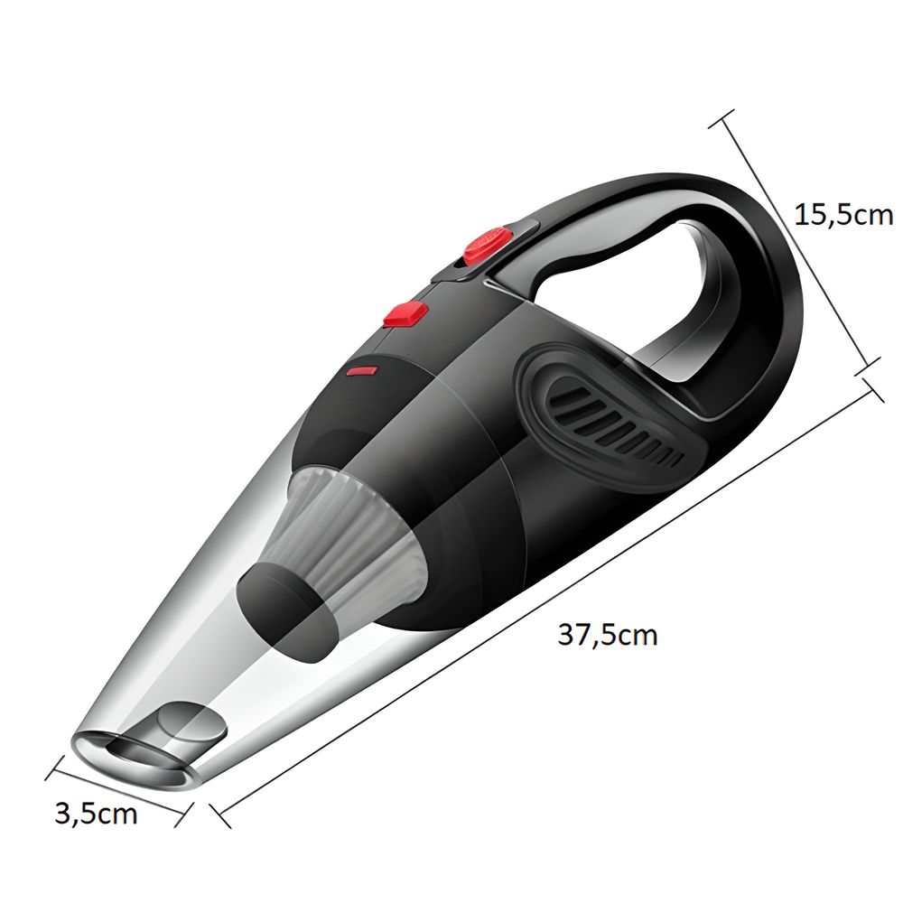 120W Handstaubsauger Auto Autostaubsauger Staubsauger Tragbarer Starke Handsauger Trocken Saugkraft Ausläufen 12V KFZ PKW Schwarz Retoo