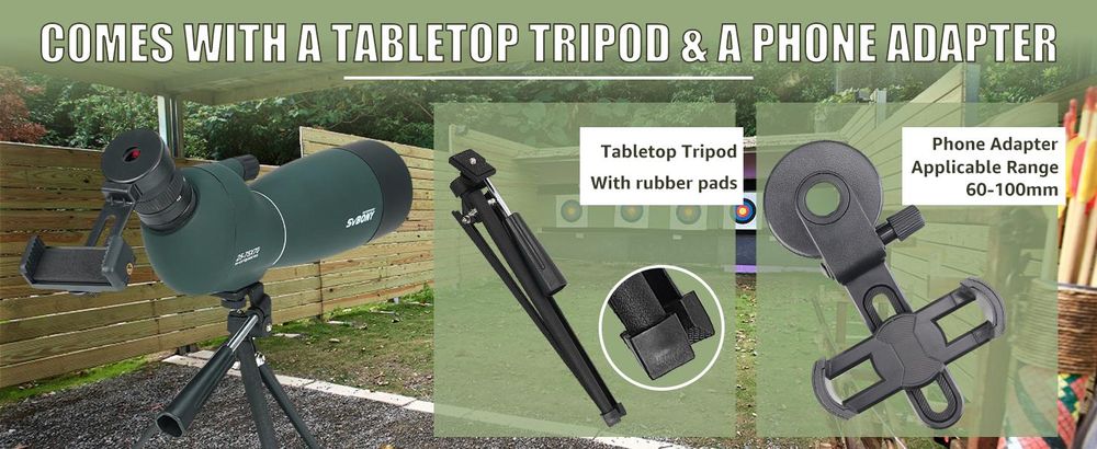 Svbony SV28PLUS monokulárny ďalekohľad, 25-75×70 mm, objektív BAK4 FMC, s adaptérom na telefón, taška na statív, na pozorovanie vtákov, astronómiu