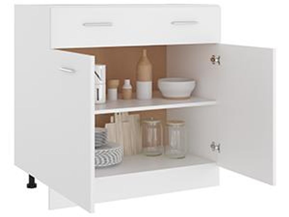 vidaXL Mobile basso con cassetti Lyon Bianco 80x46x81,5 cm in materiale derivato dal legno
