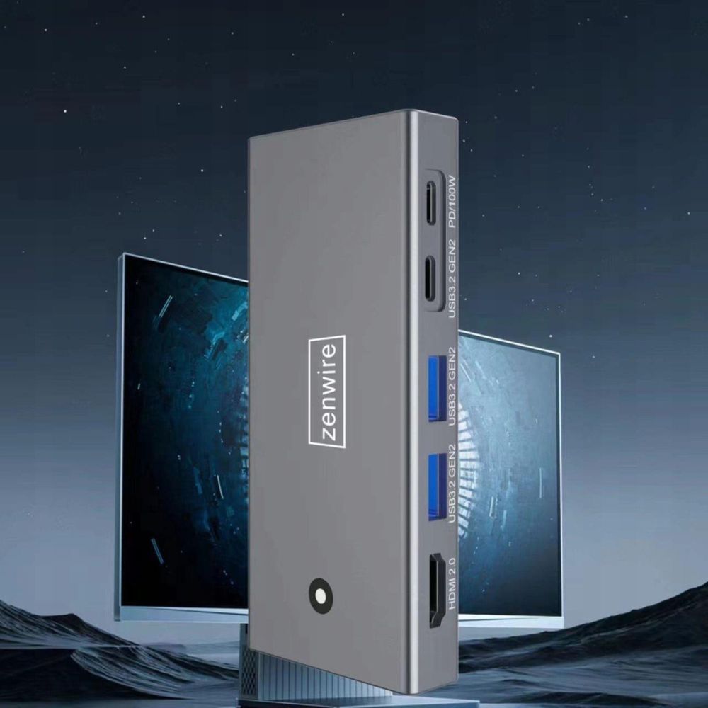 Pouzdro HUB - Slot pro SSD - M2 NVME Pcie SATA NGFF USB-C 3.2 HDMI 2.0 - Adaptér M.2 10 GBps - Power Delivery - 100 W