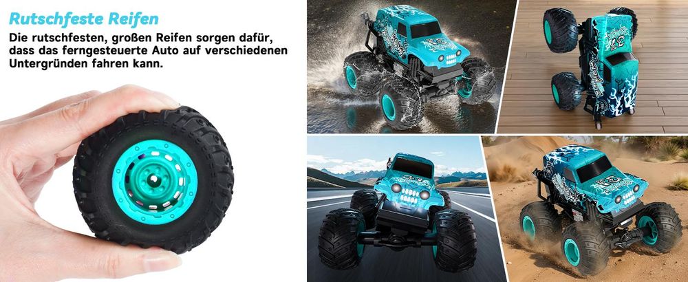 RC-Auto Ferngesteuert Monstertruck, 20KM/H Tomb Digger Monster Truck mit Licht